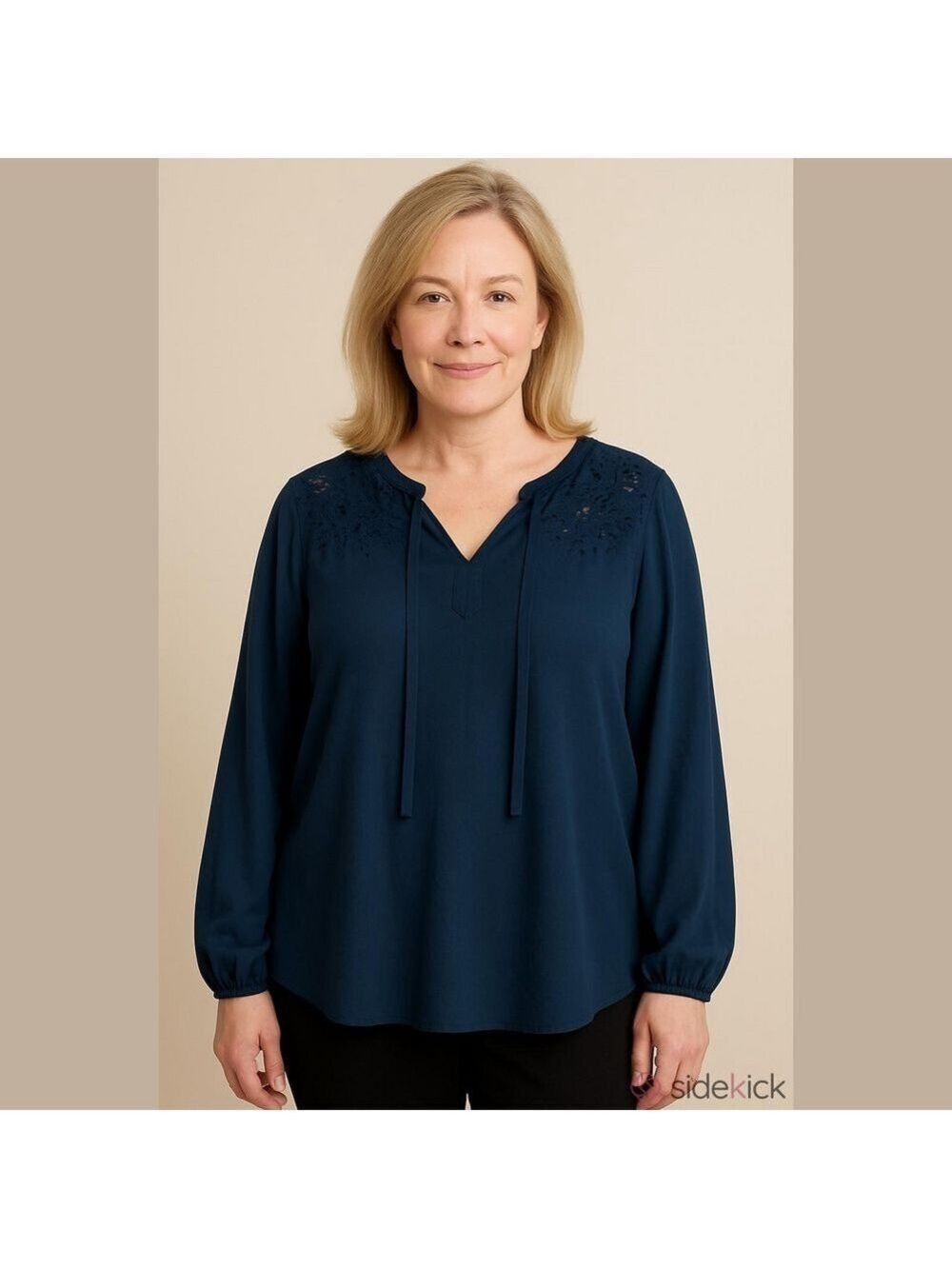 TORRID Blue Blouse Relaxed Tie Front SIZE 2